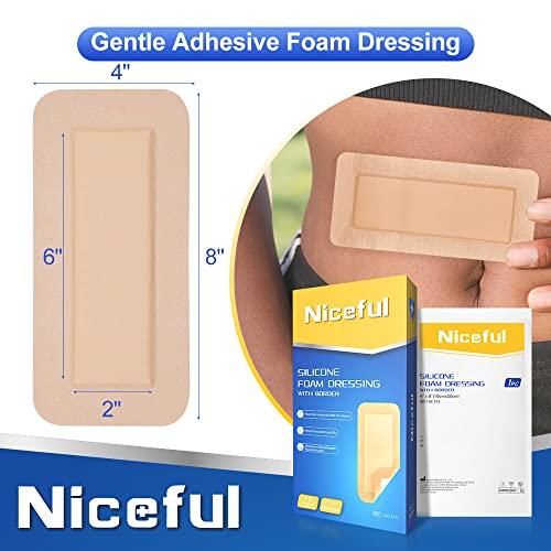 Silicone Foam Dressing 4"x8" (10 Count)