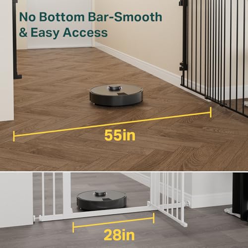 35.1 55" No Bottom Bar Baby Gate for Stairs
