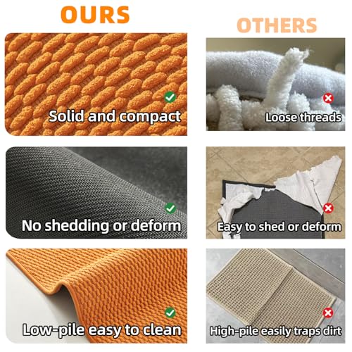 Large Bathroom Rugs Non Slip Washable Bath Rugs Super Absorbent Bathroom Rug Thin Quick Dry Low Pile Bath Mats