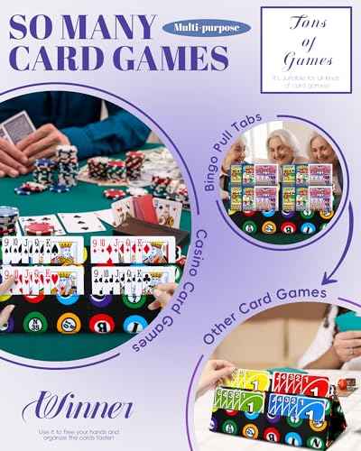2 Pack of Playing Card Holder for Bridge Canasta Poker Games Bingo Ticket Holder for Pull Tabs Gambling Tickets Bingo Accessories for Players Card Game Stuff Supplies (2 Count)