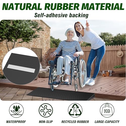1.6" Rise Rubber Threshold Ramp for Doorways