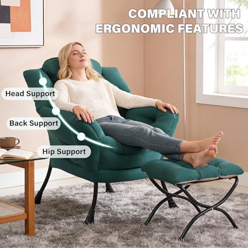 Modern Lazy Chair with Ottoman