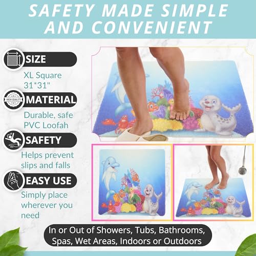 Extra Large Square Shower Mat Non Slip