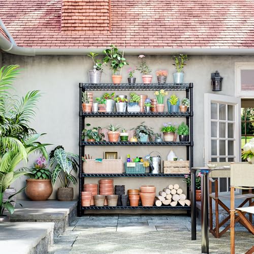 5 Tier Adjustable Heavy Duty Metal Storage Shelving Unit