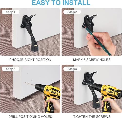 6 Packs Black Door Stops (6 Count)