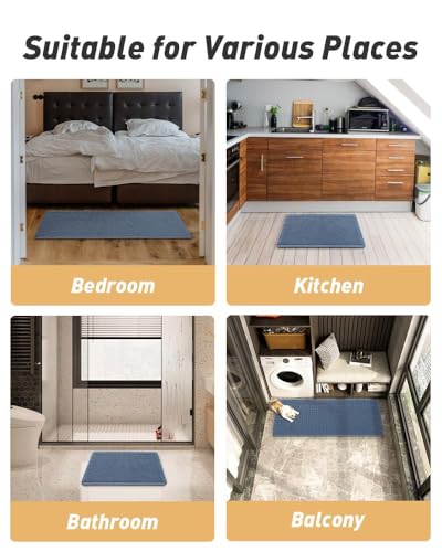 Upgraded Waffle Bath Mat Runner Absorbent Non Slip Bathroom Mat
