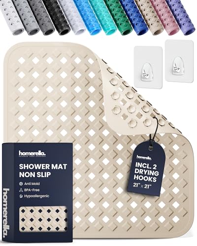 Square Shower Mat Non Slip Anti Mold 21x21 Anti Slip Shower Mat