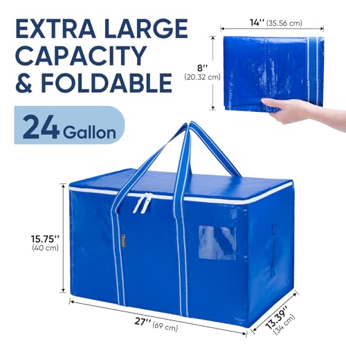 8 Pack Oversized Moving Bags with Reinforced Handles (8 Count)
