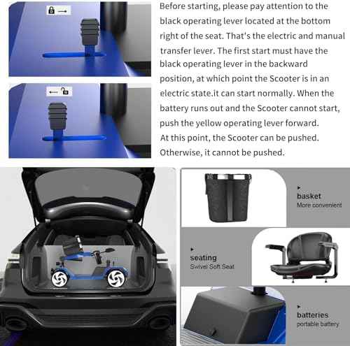 20A&32 Miles Electric Mobility Scooter for Adults and olders