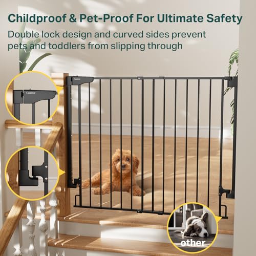 34" Extra Tall No Bottom Bar Baby Gate for Stairs