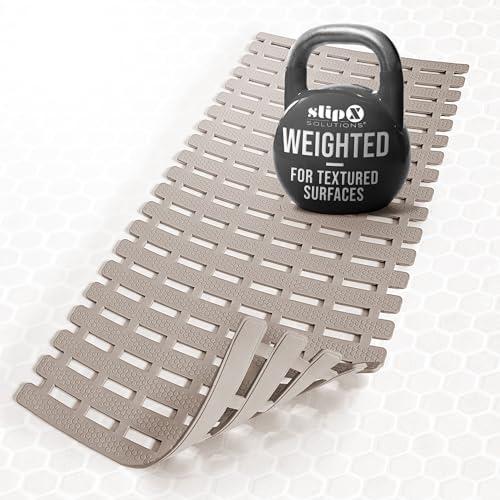 31"x15" Weighted Non Slip Bath Mat for Textured Tubs