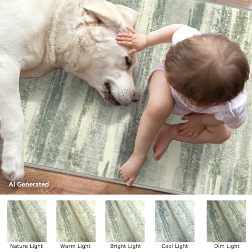 Modern Abstract Washable 2x5 Runner Rug Non Slip Kitchen Rugs