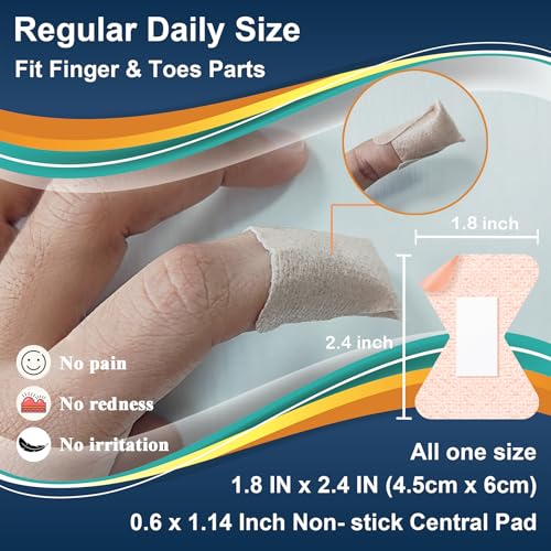 Silicone Bandages for Sensitive Skin 1.8x2.4 Inch Knuckle Bandages (25 Count)