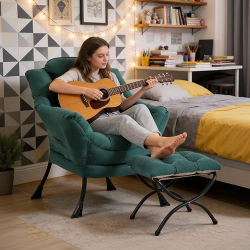Modern Lazy Chair with Ottoman