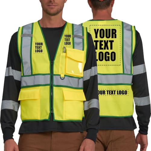 Green High Visibility Vest Custom Logo