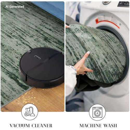 Modern Abstract Washable 2x5 Runner Rug Non Slip Kitchen Rugs (10 Sq Ft)