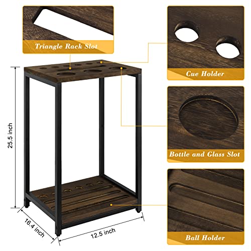 Pool Stick Holder Pool Cue Rack Wood Billiard Stick Holder Holds 6 Cues