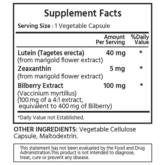 Lutein & Zeaxanthin with Bilberry (120 Count)