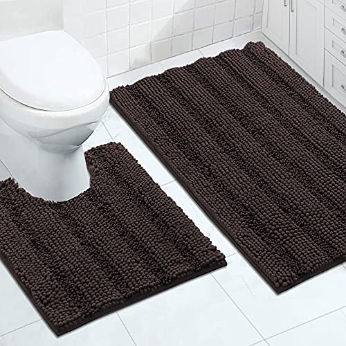 2 Piece Bathroom Rug Set with U