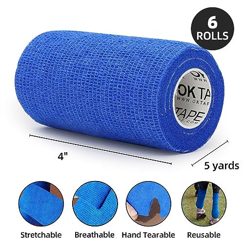 Self Adherent Cohesive Bandages Wrap 6Packs 4" x 5 Yards (6 Count)