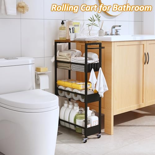 7.1" Wide Slim Rolling Utility Cart