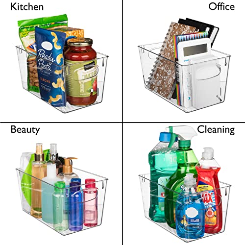 Clear Plastic Storage Bins (4 Count)