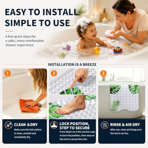 Non Slip Bath Mat for Tub 40x16