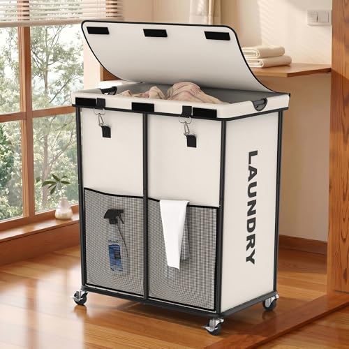 Laundry Hamper with Wheels and Lid