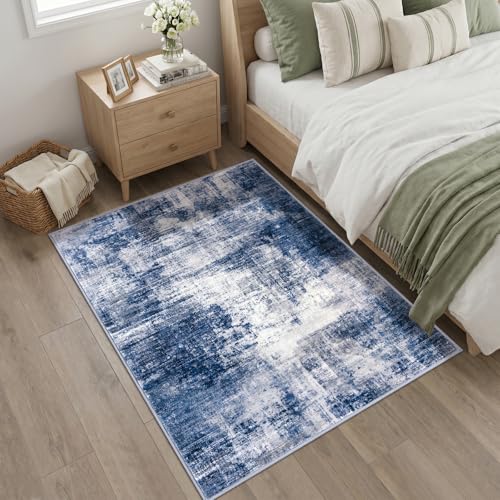 Abstract Area Rug 4x5 Ft Washable Rugs for Entryway Indoor (20 Sq Ft)
