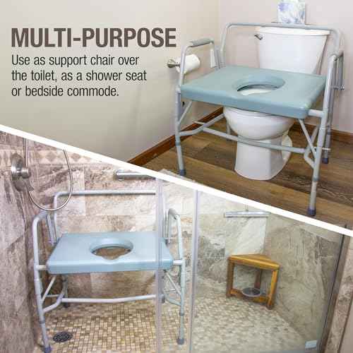 Drop Arm Portable Toilet Commode