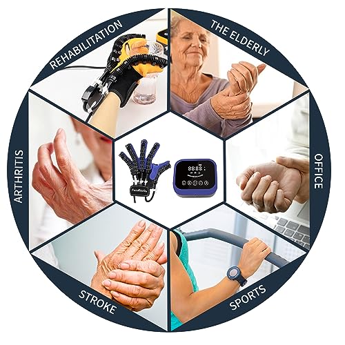 Hand Rehabilitation Robot Gloves Mobility Finger Training Equipment for Hemiplegia Stroke Cerebral Palsy Patient with USB Chargeable Left Hand