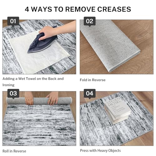 Abstract Washable Runners for Hallway 3x8 Runner Rug Non Slip Indoor (24 Sq Ft)
