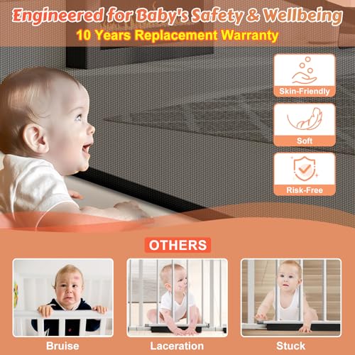 24" Tall Retractable Baby Gates to Step Over