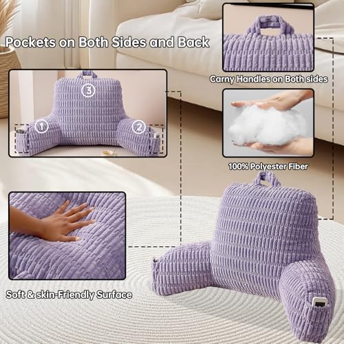 Large Reading Pillow for Sitting Up with Arms