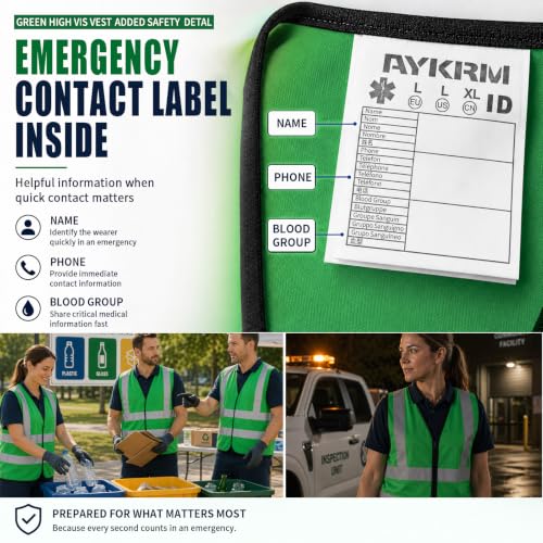 Custom Text 4XL 5XL Green Hi Vis Safety Vest