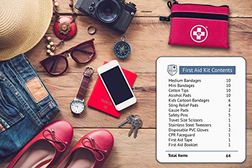 2-in-1 10 Pack Camping First Aid Kit for Travel & Car (10 Count)