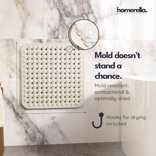 Square Shower Mat Non Slip Anti Mold 21x21 Anti Slip Shower Mat