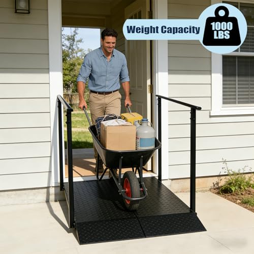 1000LBS 45" Wheelchair Ramp with Handrails