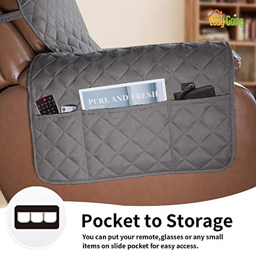 Oversized Recliner Cover Reversible Couch Cover Sofa Cover for Living Room Water Resistant Furniture Protector with Elastic Straps for Pets Dog