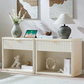 31" Wide Fluted Nightstand Set of 2 with Charging Station (2 Count)