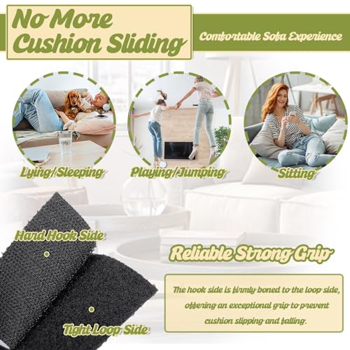 4.3 Inch x 32.8 Feet Heavy Duty Hook and Loop Tape Strips with Adhesive Cushion Grip to Prevent Sliding Keep Couch Cushions Mattress from Sliding (32.8333 Foot)