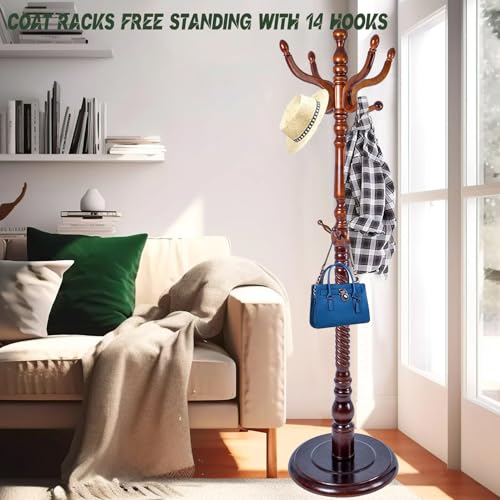 73" Wooden Coat Rack Stand