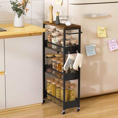 7.1" Wide Slim Rolling Utility Cart