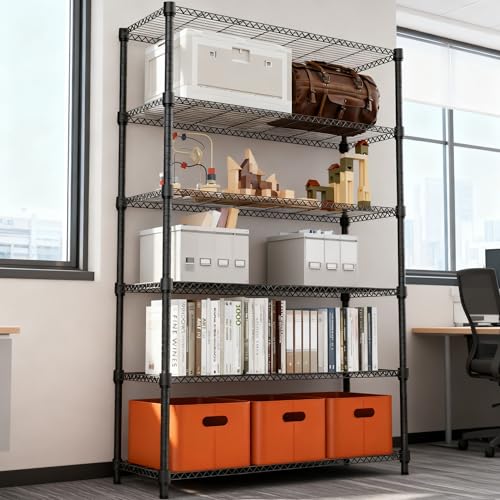 2100LBS 47.2" W 6 Tiers Shelf Storage Shelves Metal Shelving Unit Heavy Duty Garage Shelving Adjustable Wire Shelves for Pantry