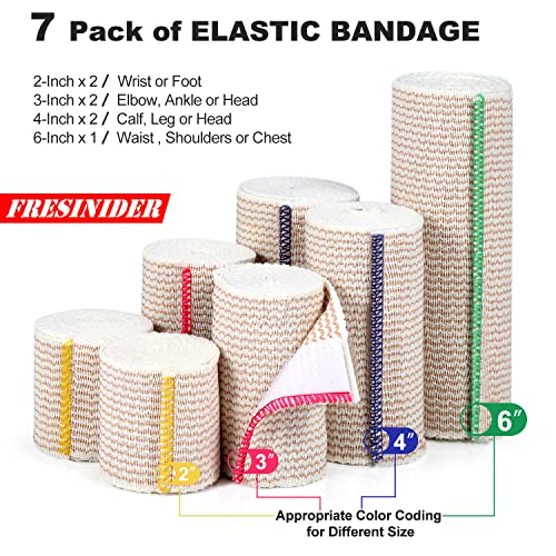 Premium Elastic Bandage Wrap 7 Pack Mix 2 (7 Count)