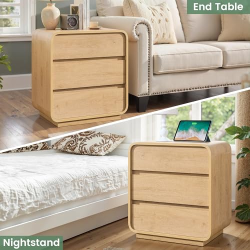 Natural Curved Nightstand Set of 2 (2 Count)