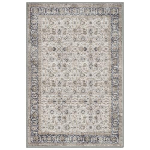 Washable Area Rug 5x7 Living Room Grey