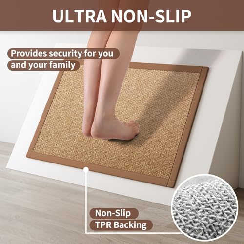 Kitchen Rugs Kitchen Mats for Floor Non Slip Washable Brown 17" x47