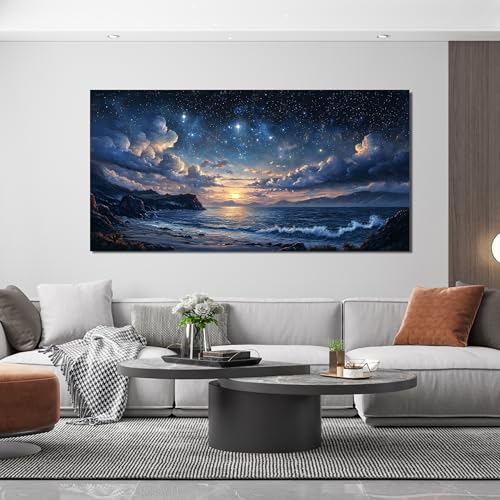 Canvas Landscape Coastal Wall Art Beachside Artwork for Walls 24" x 48"