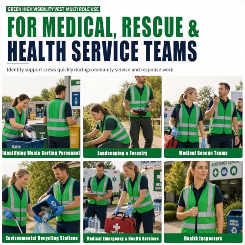 Custom Text 4XL 5XL Green Hi Vis Safety Vest